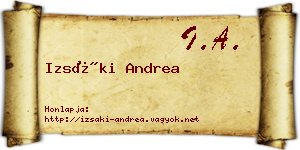Izsáki Andrea névjegykártya